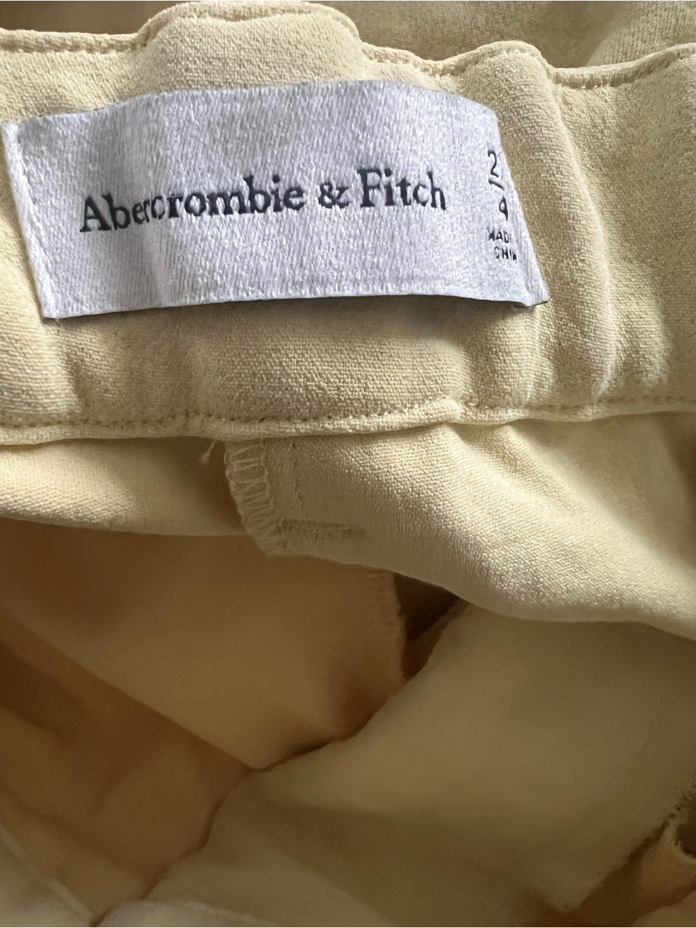 Abercrombie & Fitch A&F Sloane Tailored Wide Leg Pants Butter Yellow Sz 4S - Picture 11 of 13
